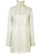 Ellery - Turtleneck Fitted Metallic (grey) Dress - Women - Polyester/viscose - 10, Polyester/viscose