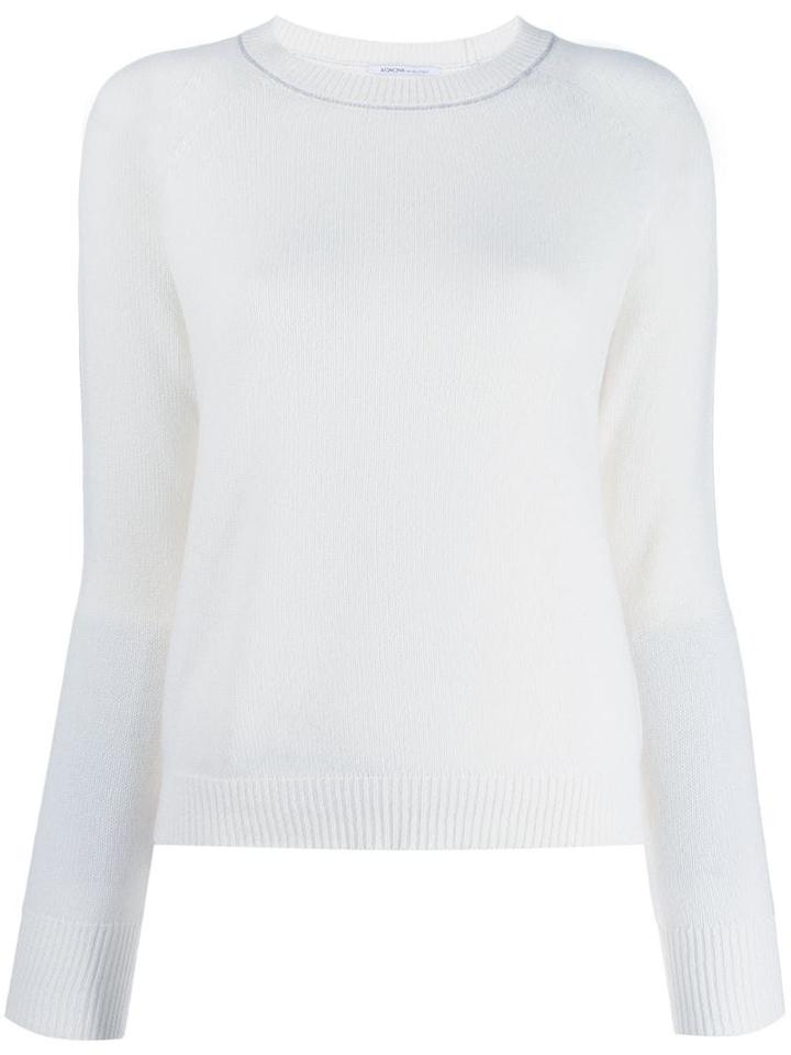 Agnona Contrast Trim Sweater - White