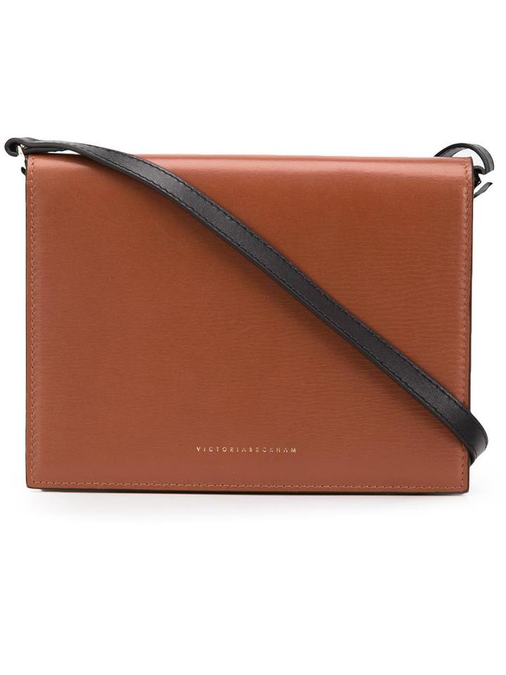 Victoria Beckham Classic Flap Crossbody Bag, Women's, Brown, Leather