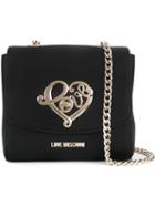 Love Moschino 'love' Plaque Crossbody Bag, Women's, Black