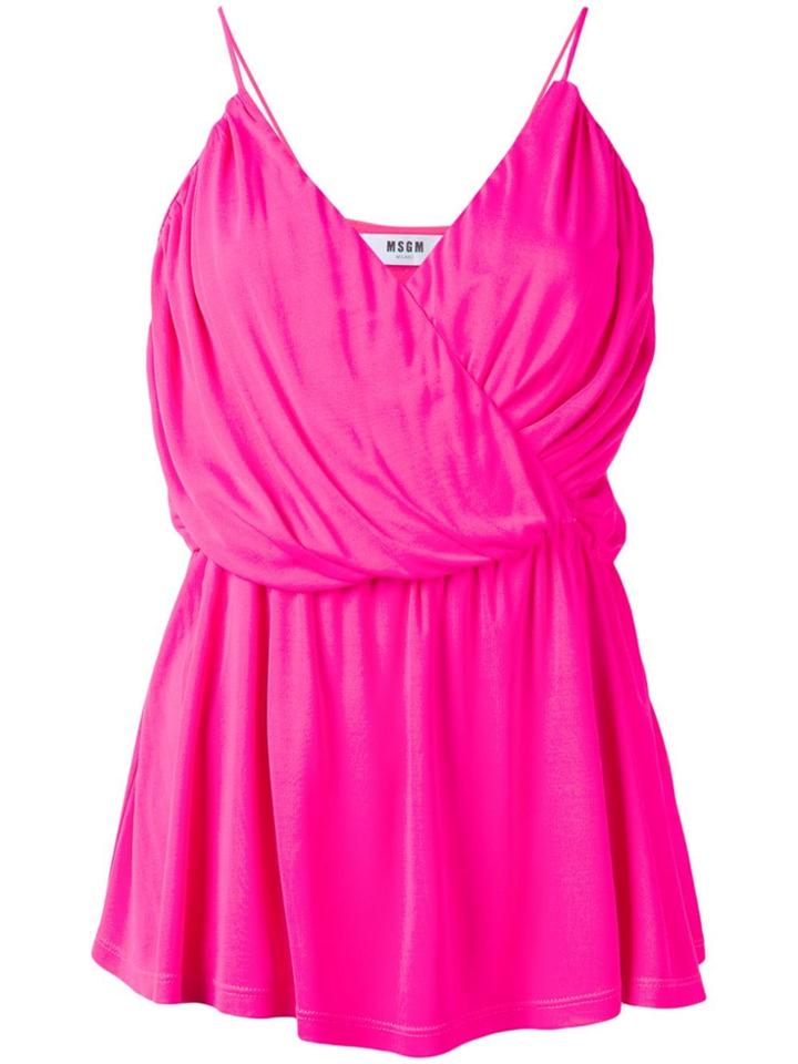 Msgm Draped Wrap Top - Pink