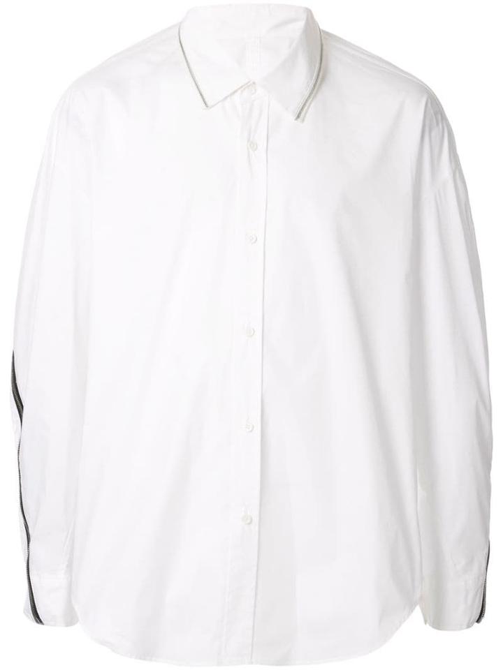 System Zip Detail Sweater - White