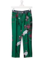 Diesel Kids Embroidered Contrast Trousers - Green