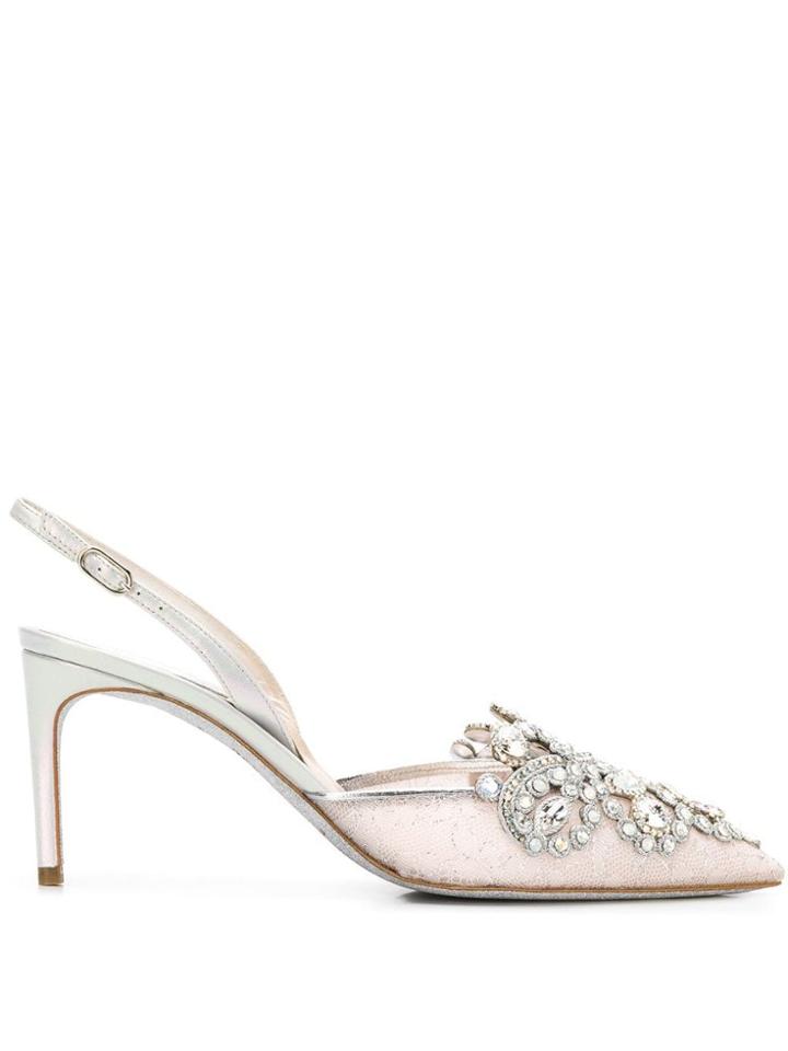 René Caovilla X Razan Al Azzouni Veneziana Pump - White