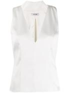 Styland V-neck Fitted Top - White