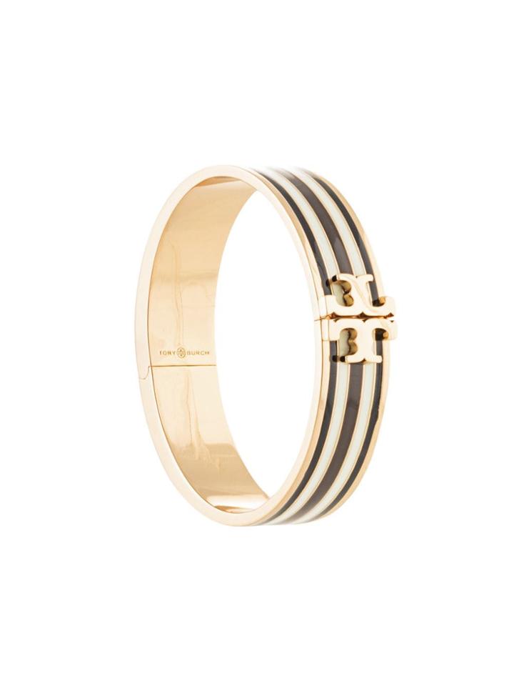 Tory Burch Striped T-medallion Bracelet - Multicolour