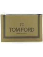 Tom Ford Logo Print Pouch - Green