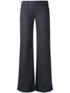 Armani Jeans - Wide-leg Trousers - Women - Linen/flax - 26, Blue, Linen/flax