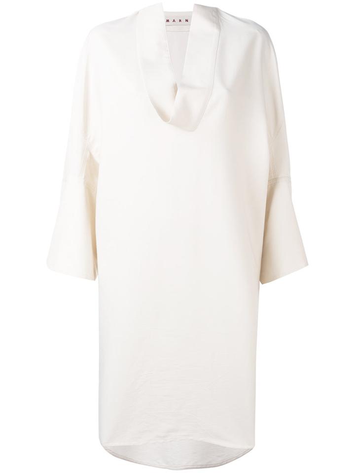Marni - Shirt Dress - Women - Cotton/viscose - 44, Nude/neutrals, Cotton/viscose