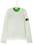 Stone Island Junior Long Sleeve T-shirt - Green