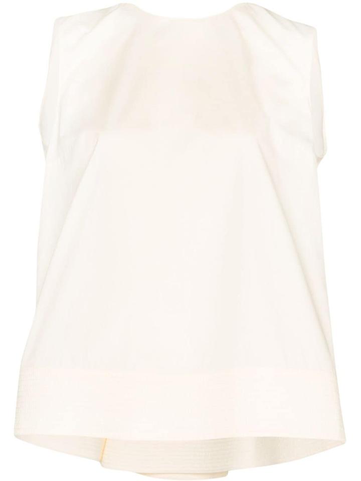Roksanda Roks Cttn Ppln Top Cn Slvls Drpd Bk - White