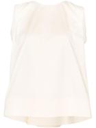 Roksanda Roks Cttn Ppln Top Cn Slvls Drpd Bk - White