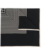 Toteme Square Stripes Silk Scarf - Black