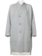 Issey Miyake Collarless Cocoon Coat - Grey