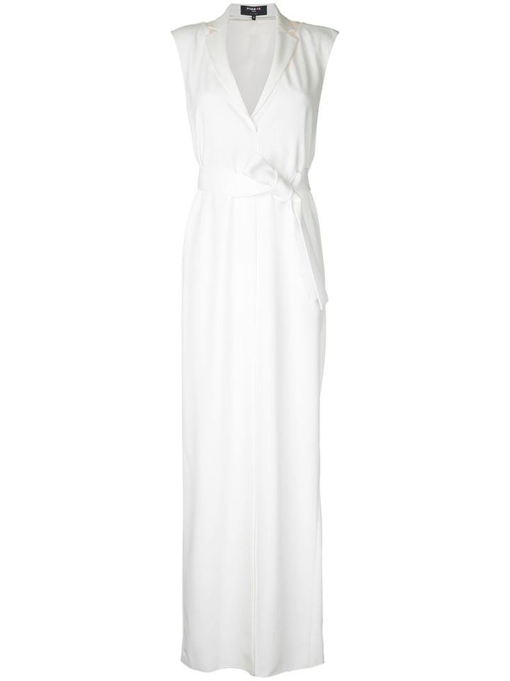 Paule Ka - Sleeveless Woven Wrap Dress - Women - Polyester/triacetate - 42, Women's, White, Polyester/triacetate