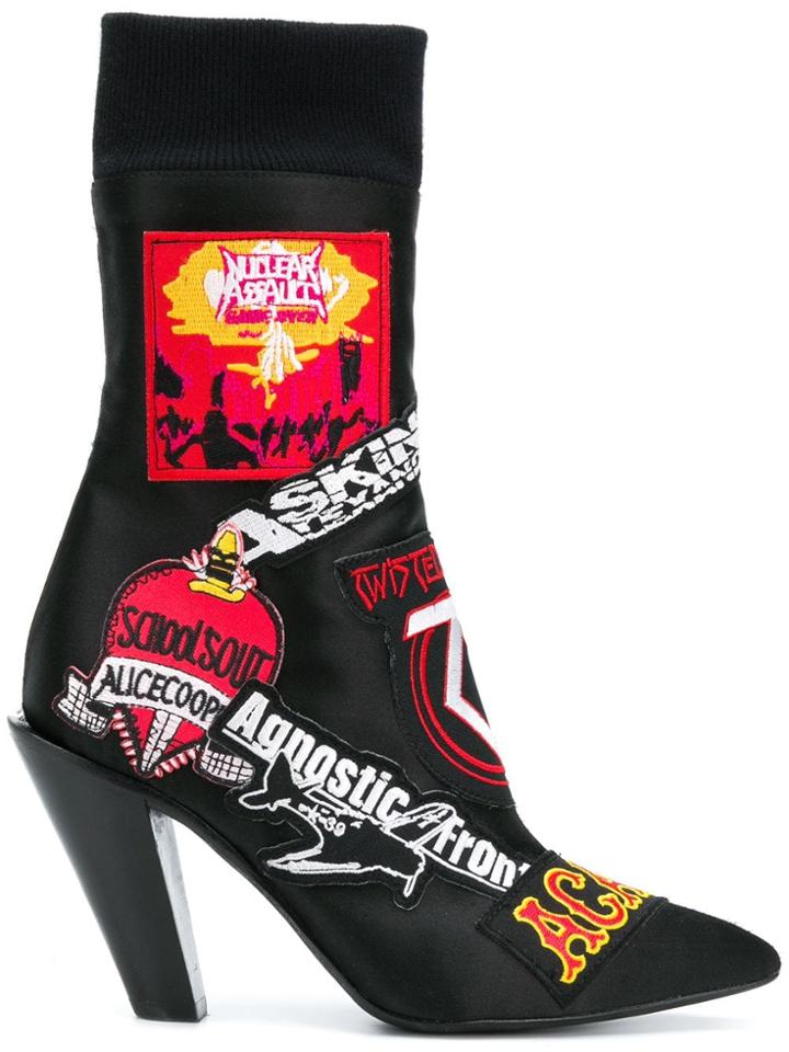 A.f.vandevorst Print Pointed Boots - Black