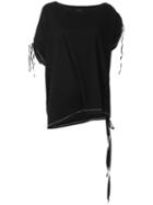 Ann Demeulemeester Lace-up Sleeves T-shirt, Women's, Size: 38, Black, Cotton
