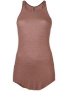 Rick Owens Basic Rib Tank Top, Women's, Size: 38, Brown, Silk/viscose