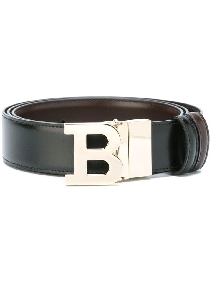 Bally Logo Plaque Belt - Black