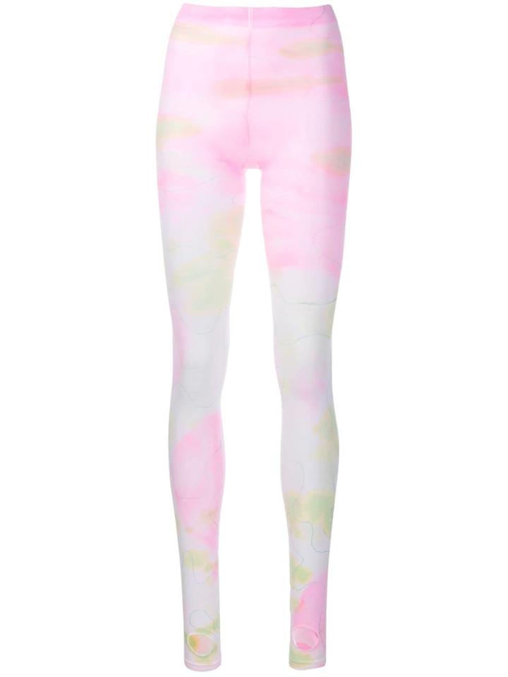 Collina Strada Tie Dye Print Leggings - Pink