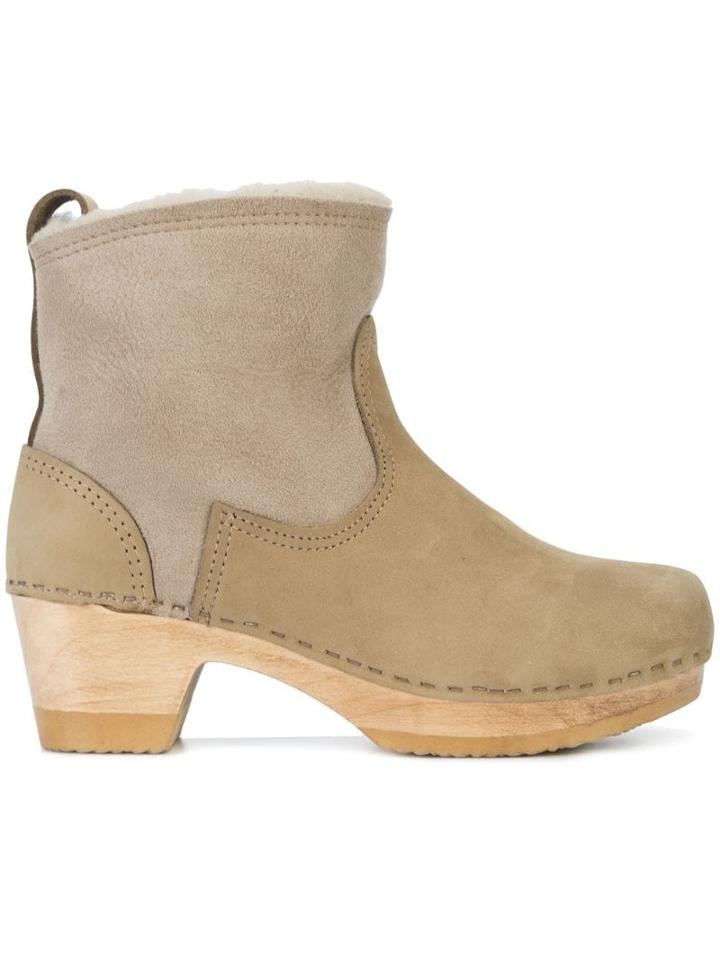No.6 5 Shearling Clog Boots - Neutrals