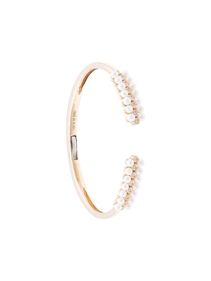 Dana Rebecca Designs Diamond And Pearl Cuff - Gold