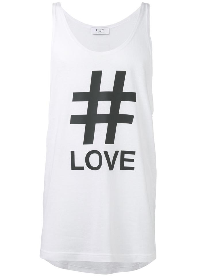 Ports 1961 - Love Print Tank - Men - Cotton/linen/flax/polyurethane/modal - L, White, Cotton/linen/flax/polyurethane/modal