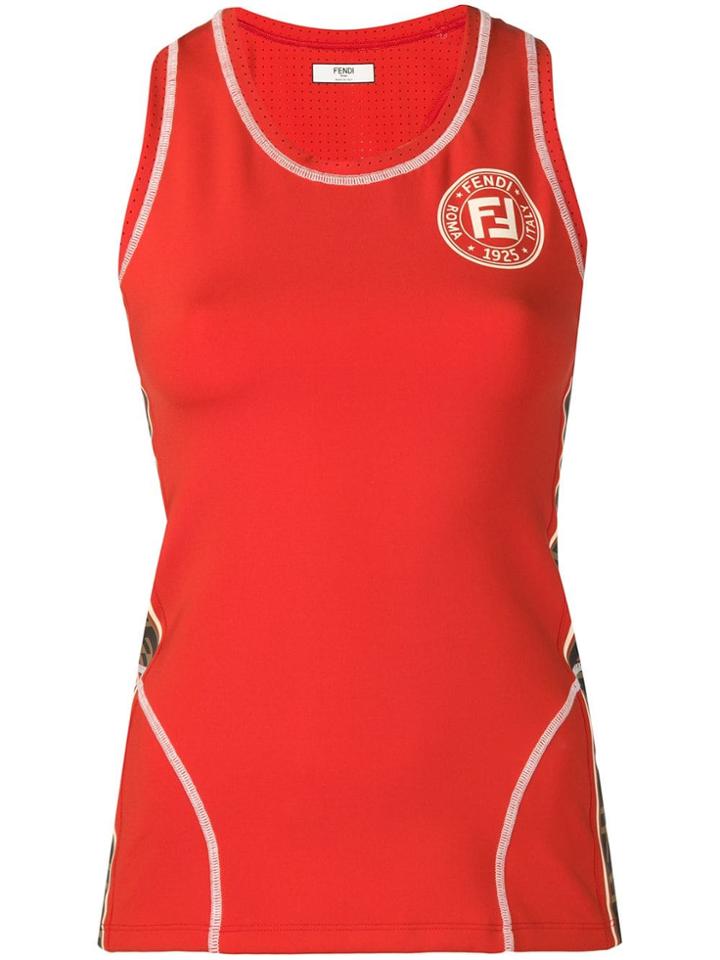 Fendi Logo Sports Tank Top - Orange