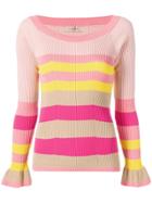 Twin-set Striped Fitted Sweater - Pink