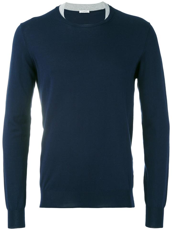 Paolo Pecora - Plain Sweater - Men - Cotton - L, Blue, Cotton