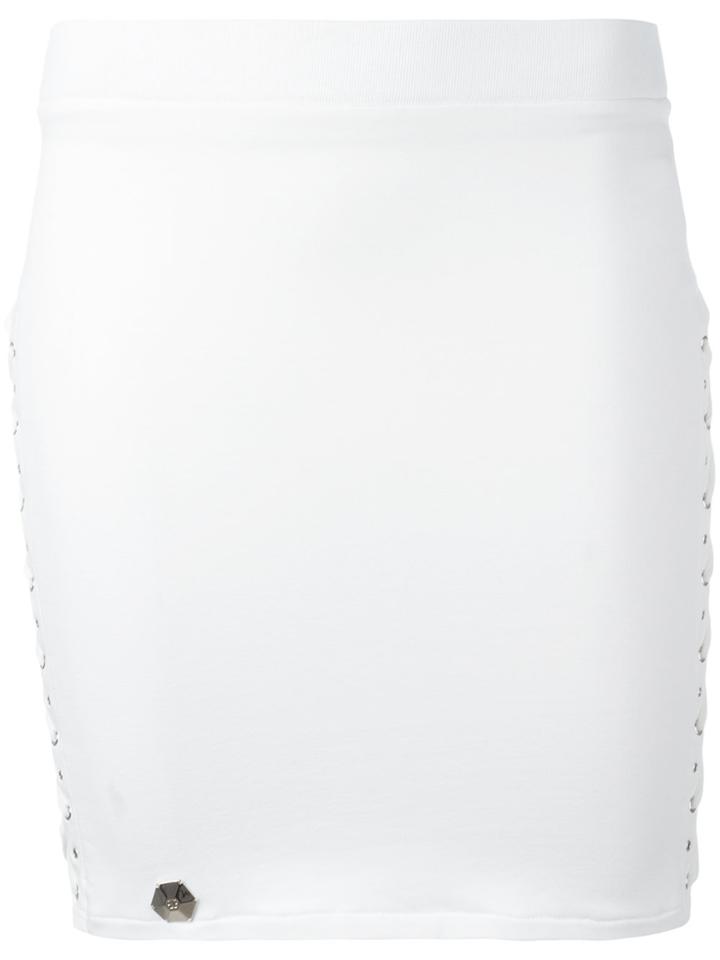 Philipp Plein Bondage Mini Skirt - White