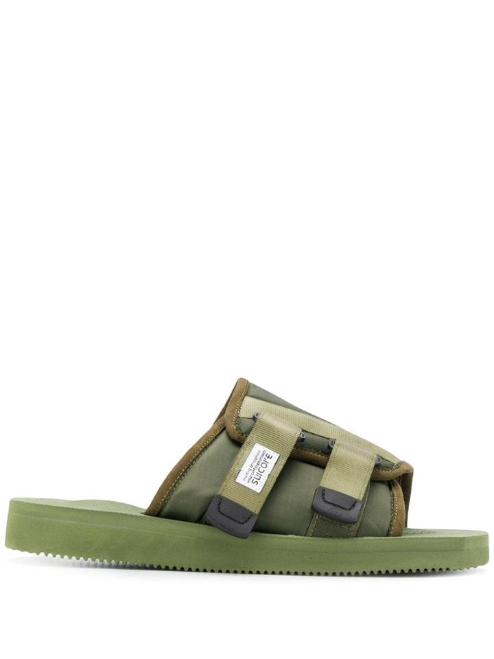 Suicoke Buckle Detail Slides - Green