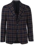 Tagliatore Checked Blazer, Men's, Size: 50, Blue, Polyamide/cupro/virgin Wool
