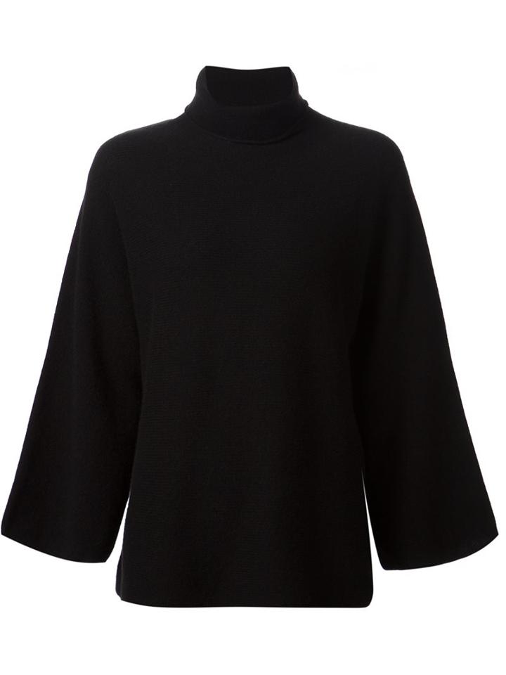 The Row Funnel Neck Sweater, Women's, Size: Small, Black, Cashmere