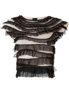 Jean Paul Gaultier Vintage Tule Ruffle Top - Black