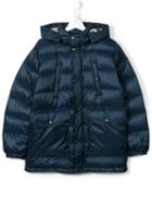 Burberry Kids Hooded Padded Jacket, Boy's, Size: 14 Yrs, Blue