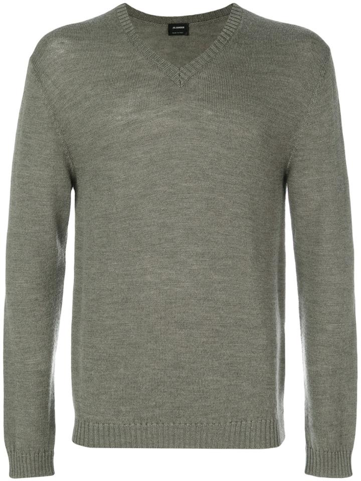 Jil Sander V-neck Sweater - Green