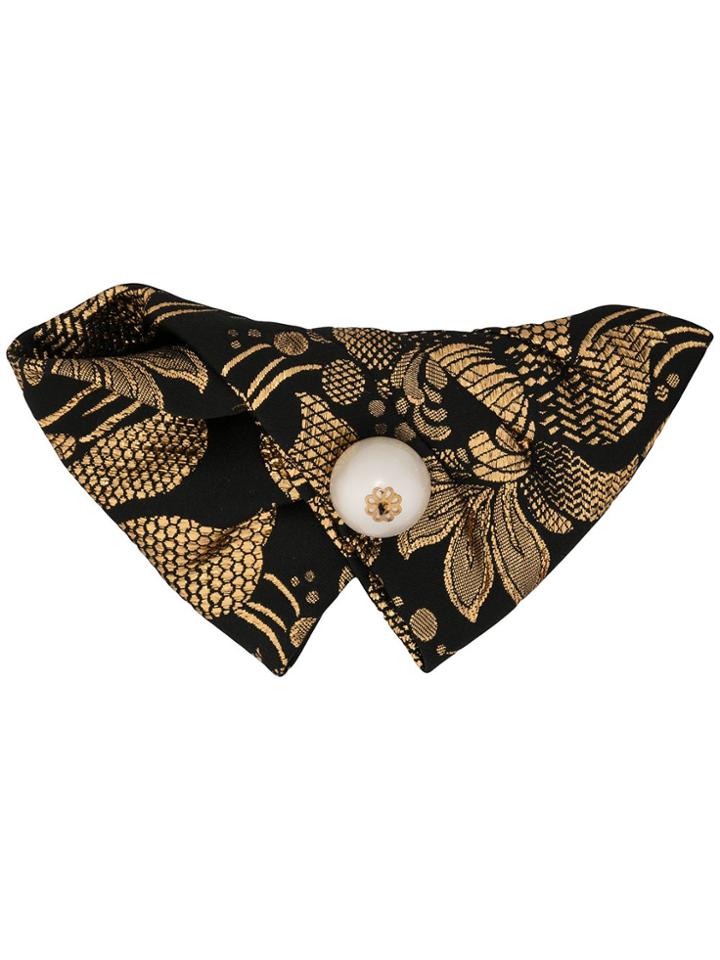 Dolce & Gabbana Floral-jacquard Hair Clip - Black