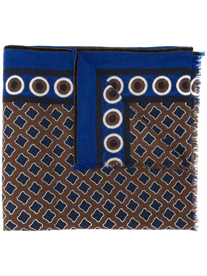 Altea Multi-patterned Fine Knit Scarf - Blue