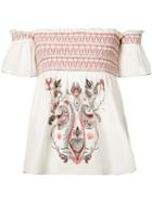 Rachel Zoe - Embroidered Smock Blouse - Women - Silk/cotton - S, White, Silk/cotton