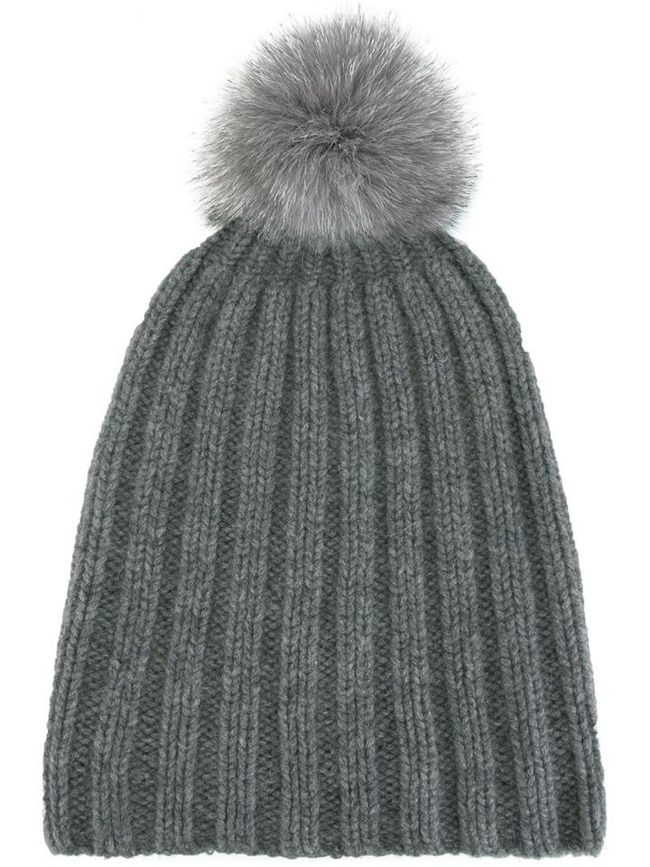 Danielapi Pompom Ribbed Beanie