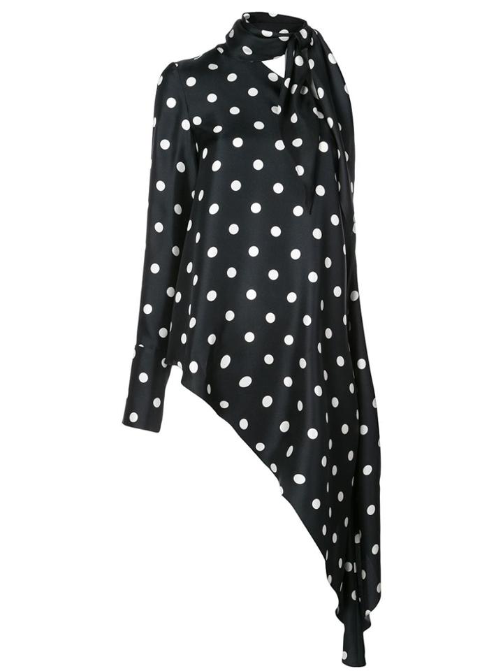 Monse Asymmetric Polka Dot Top - Blue