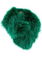 Mr & Mrs Italy Fur Scarf, Adult Unisex, Green, Racoon Fur