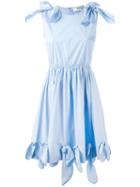 Msgm Tie Knot Details Dress, Women's, Size: 40, Blue, Cotton/spandex/elastane