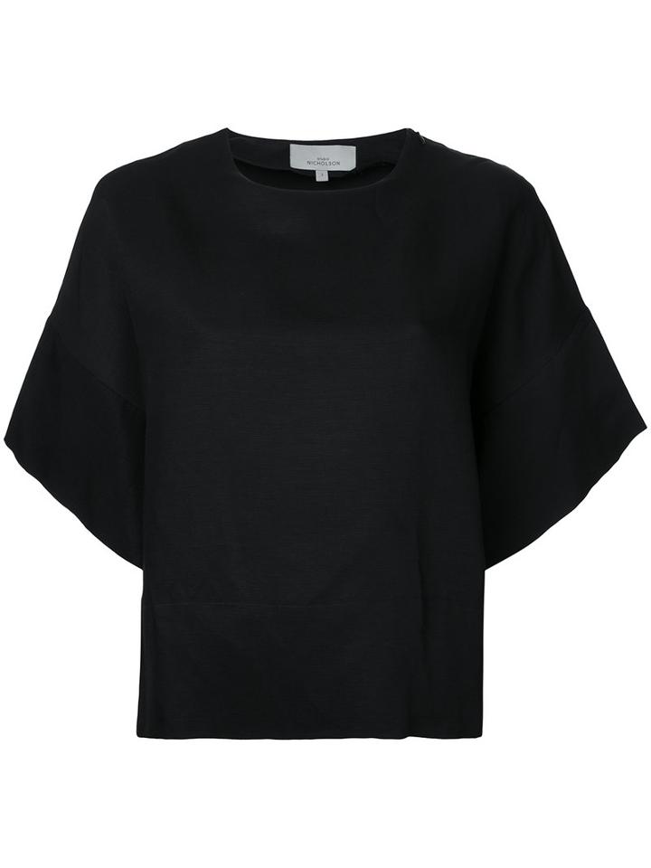 Studio Nicholson - Woven Box T-shirt - Women - Linen/flax/viscose - 0, Black, Linen/flax/viscose