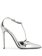 Ermanno Scervino Metallic T-bar Pumps - Silver