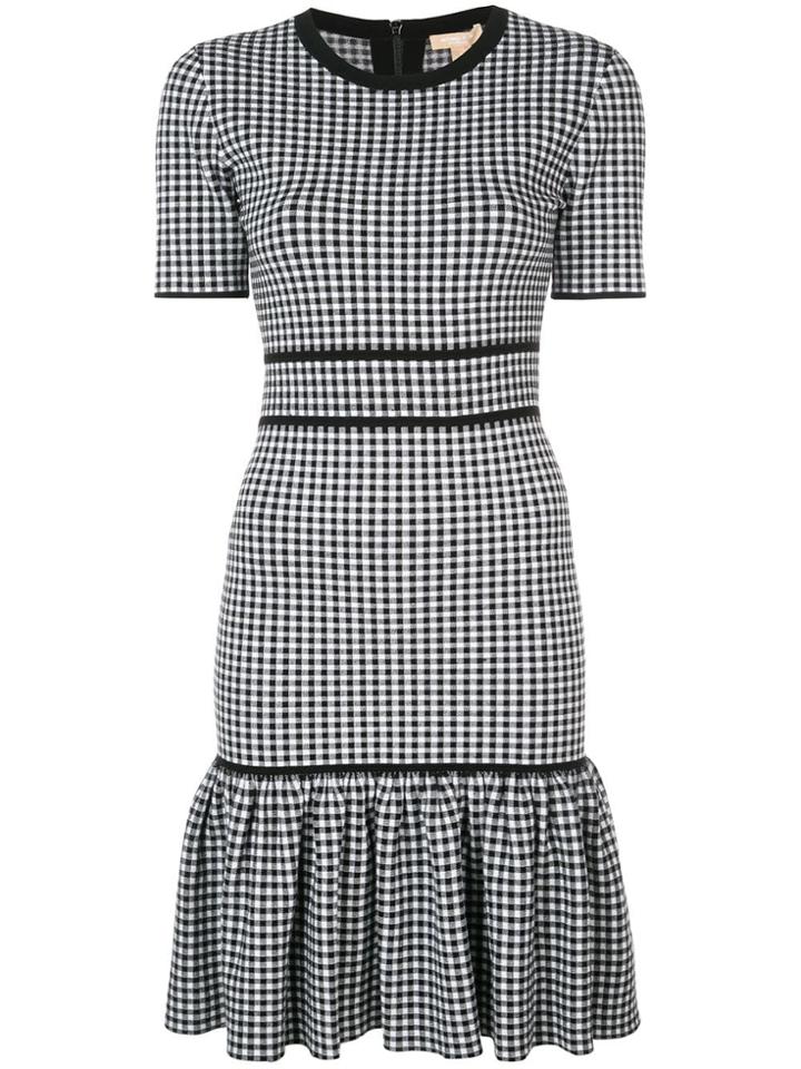 Michael Kors Collection Gingham Fitted Mini Dress - Black