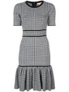 Michael Kors Collection Gingham Fitted Mini Dress - Black