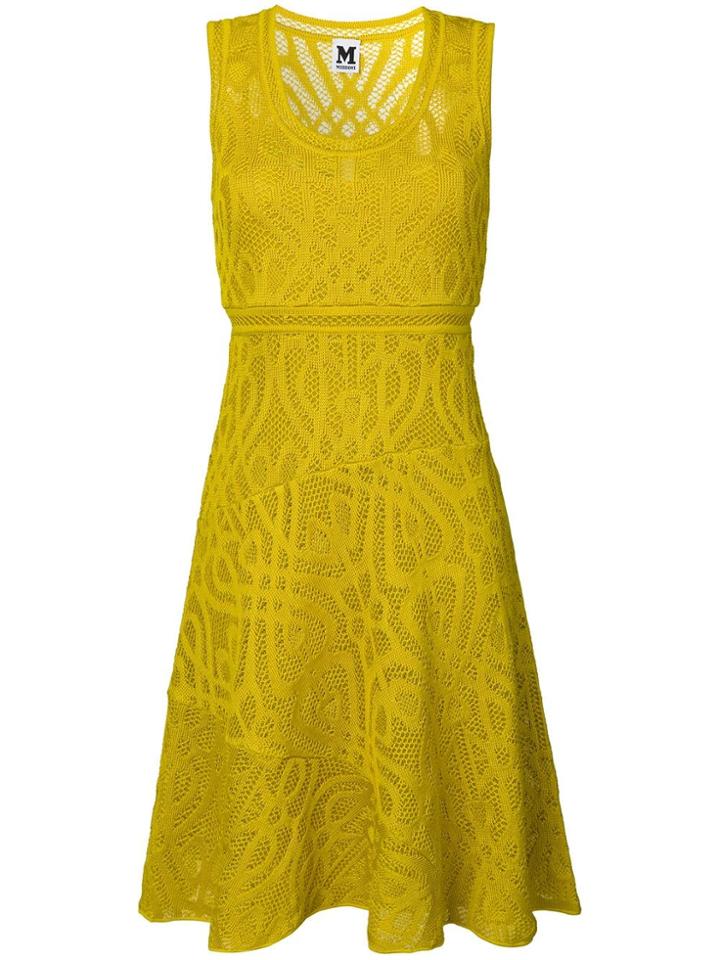 M Missoni V-neck Knitted Dress - Yellow & Orange