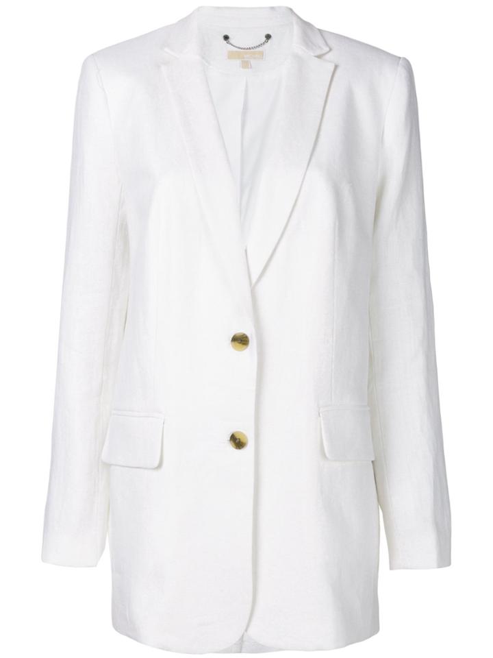 Michael Michael Kors Washed Longline Blazer - White